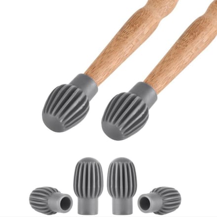 4 Stuks Siliconen Drumstok Hoes Stille Oefentips Percussie Accessoire Demper Muzikaal gray