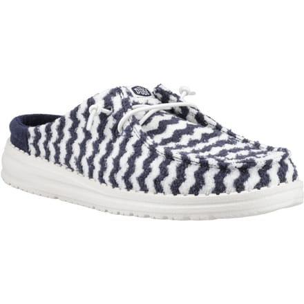 HEYDUDE Wendy Slip Terry Stripe Polyester Dames Navy Blazer/Egret Mules