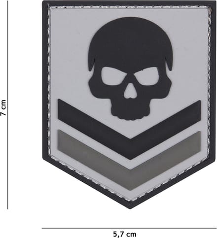 101 Inc Embleem 3D Pvc België Skull Grijs  20029