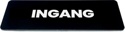 Deurbordje met tekst ingang - Zwart/wit - Formaat 150 x 50 mm x 1,6mm - incl. plakstrip