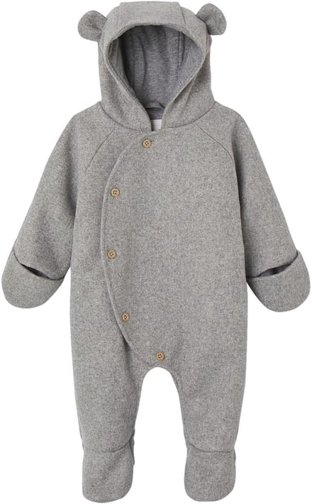 Vertbaudet Overall met capuchon van wol voor baby's met offset opening