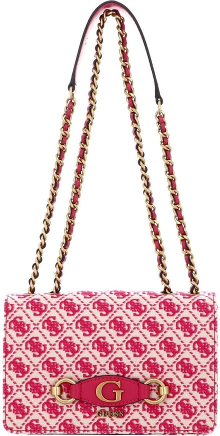 GUESS Schoudertas Izzy Convertible Crossbody Flap Magenta Logo Paars