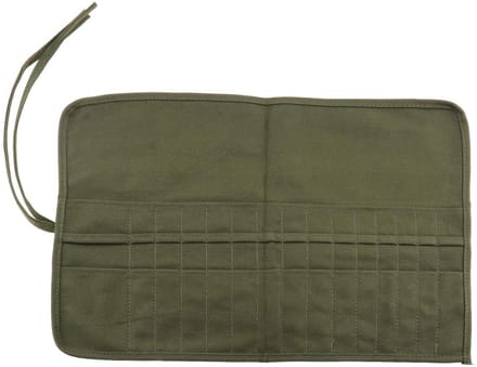 Allecto - Verf Borstel Houder - Penseel Organizer - Canvas Roll Pouch - Legergroen - 30 Compartimenten - Ideaal voor Kunstenaars