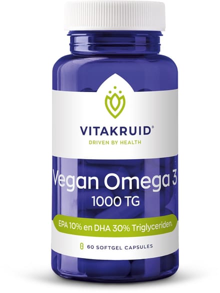 Vitakruid Vegan omega 3 1000 triglyceriden 300 DHA 100 EPA 60 Softgels