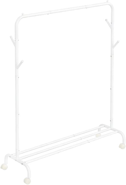 SONGMICS - Kledingrek - Kledingrek op wieltjes - Stalen Buisconstructie - Multifunctioneel
