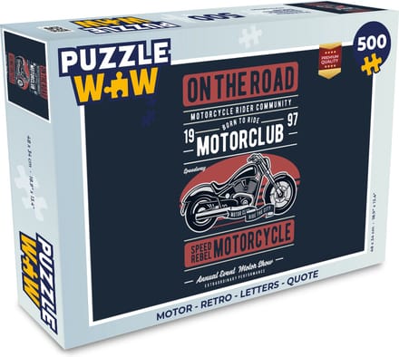 Puzzel Motor - Retro - Letters - Quote - Legpuzzel - Puzzel 500 stukjes