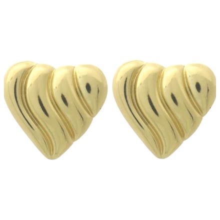 Edelstalen oorbellen - hartvorm - Goudkleurig - RVS - 2.2 cm – valentijn – cadeau