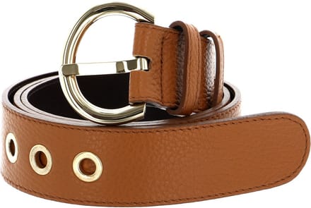 abro Leren Riem Leather Adria Eyelets Belt W100 Cuoio Bruine