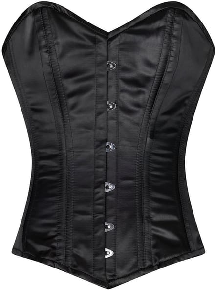 Succubus Clothing Satine Satijn Volborst Corset Zwart