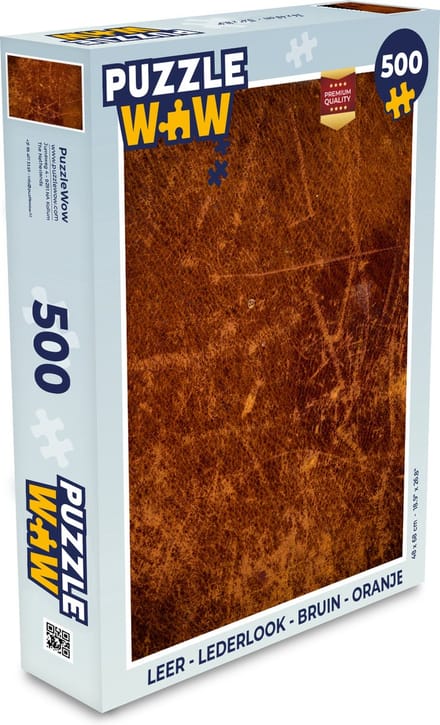 Puzzel Leer - Lederlook - Bruin - Oranje - Legpuzzel - Puzzel 500 stukjes