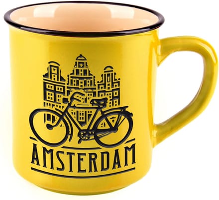 Matix Mok Amsterdam Bike 300 Ml Keramiek Geel/zwart