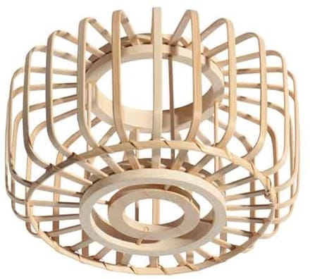 Naturel bamboe/houten lampenkap Ø20cm met E27 support - Breeza-Beache K2006BS - Steinhauer