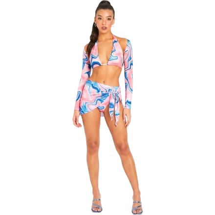 Missy Empire Bikinitop met lange mouwen voor dames (Roze)