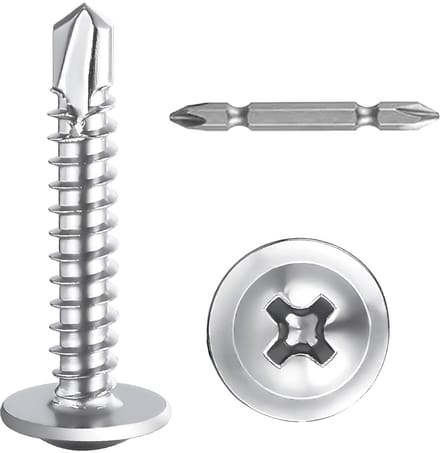 150x Zelftappende Schroeven M4.2x13mm Platkop Boorschroeven RVS