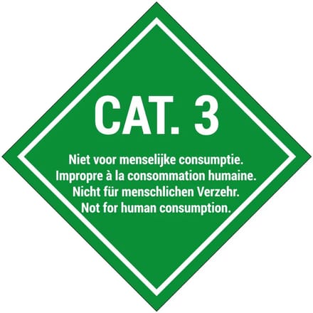 Categorie 3 bord | gecoat dibond materiaal | 20 x 20 cm
