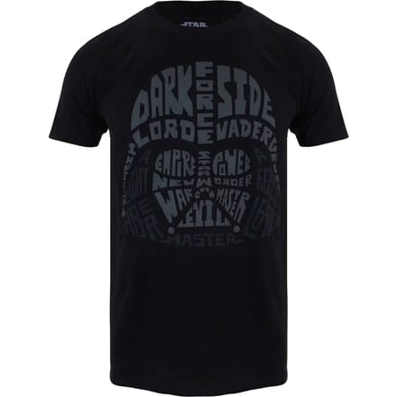 Star Wars Heren Darth Vader Tekst T-Shirt (Zwart)