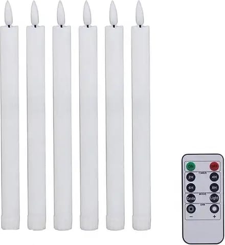 FEDEC LED Dinerkaarsen - Afstandsbediening - Wit - 6 stuks