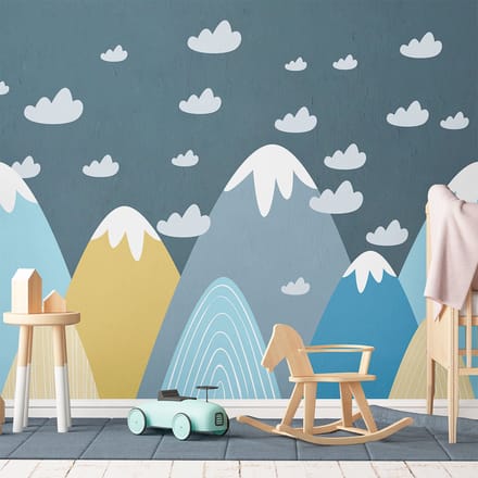 Blanka stickers met Scandinavische bergen voor kinderen, 100 x 150 cm