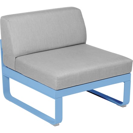 Fermob BELLEVIE Zitbank Module Midden - E1 Maya blauw - 79 Flanelgrijs