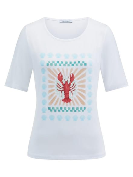 Shirt ronde hals Van Peter Hahn wit