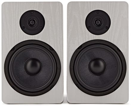 AVCOM Contemporary Platenspeler met versterker en luidspeakers, wit
