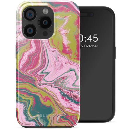 Selencia Vivid Backcover met MagSafe voor de Apple iPhone 15 Pro - Marble Pink