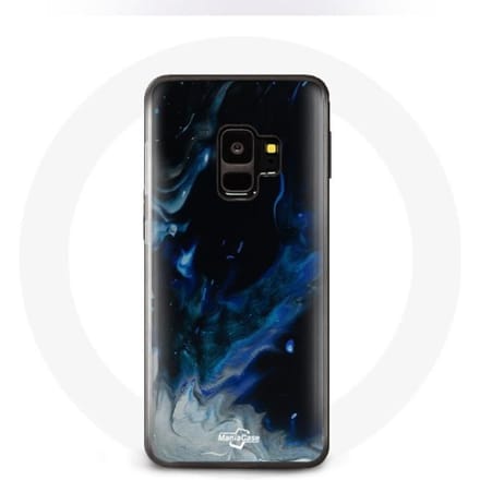 Coque - Samsung - Galaxy S9 Plus - Souple - Nuages de fumée - Multicolore noir bleu gris gris
