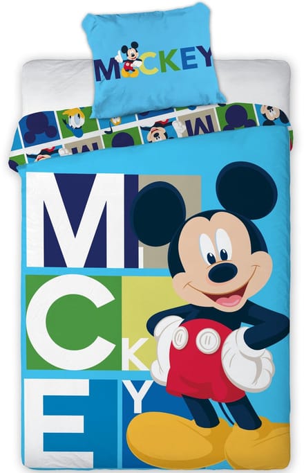 Disney Mickey Mouse Dekbedovertrek Blocks - 140 x 200 cm - Polyester