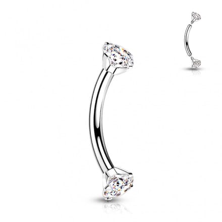 Piercing titanium curved rond intern 1.2x10x3 - zilver - LMPiercings