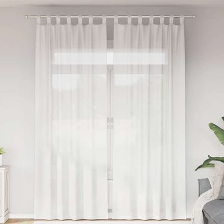 vidaXL Gordijnen met lussen 2 st 140x260 cm wit