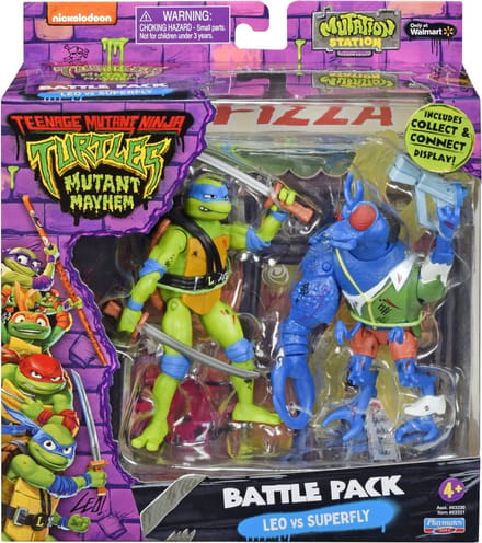 Teenage Mutant Ninja Turtles TMNT Leo vs Superfly Battle Pack Actiefiguren en superhelden