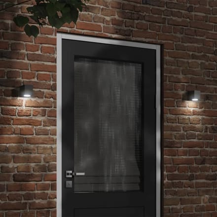 vidaXL Buitenwandlampen 2 st gegoten aluminium zwart