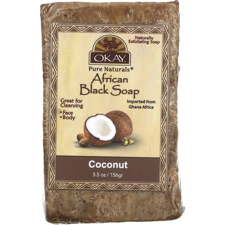 Okay Pure Naturals, African Black Soap, Coconut, 5.5 oz (156 g) beige
