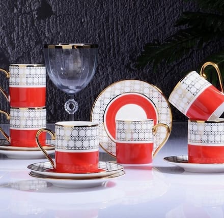 Espresso / Turkse koffie kopjes 6 persoons, 12-delige