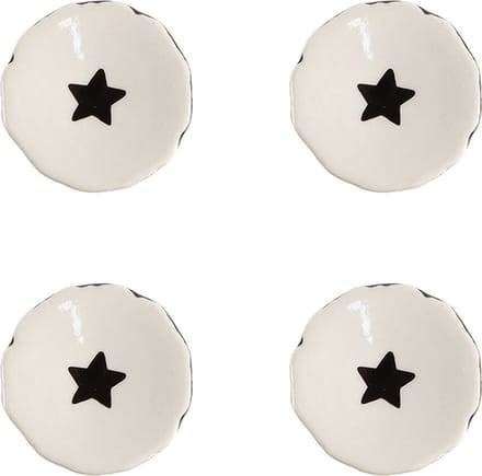 Clayre & Eef Deurknop Set van 4 Ø 4 cm Beige Keramiek Ster