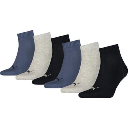 Puma Quarter Sokken Plain 6-pack Navy / Grey / Nightshadow Blue-43/46