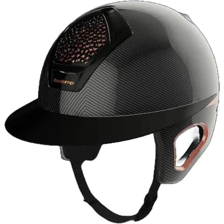 Paardrijhelm met temporaalbescherming FreeJump Voronoï Carbon Custom Gloss