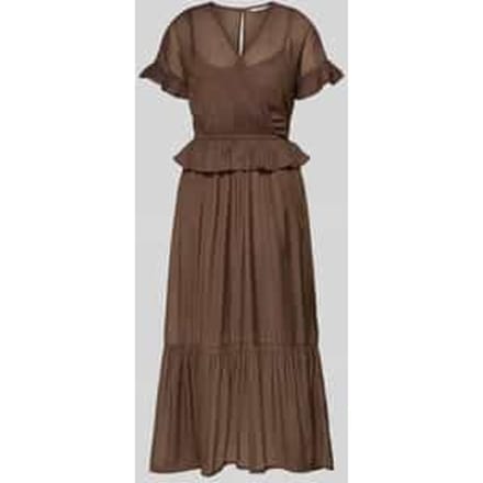 Maxi-jurk van viscosemix in laagjeslook model 'Gunnvor'
