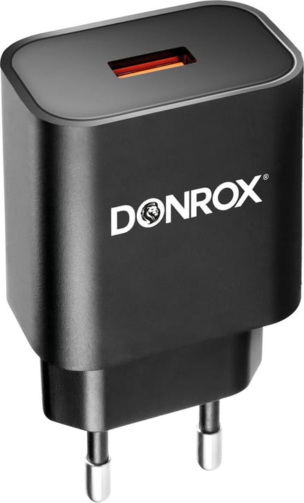 Donrox A201 USB Oplader Adapter - Quick Charge 3.0 - 18W - Zwart