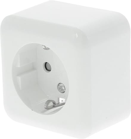Q-LINK - Wandcontactdoos - Opbouw - 1-voudig Stopcontact - Randaarde - Kinderbeveiliging - Polarwit