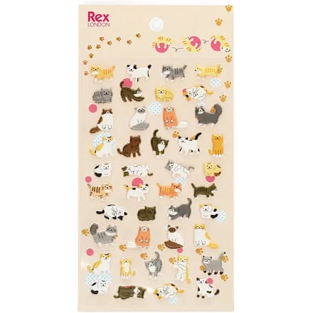 3D opblaasbare kattenstickers Rex London