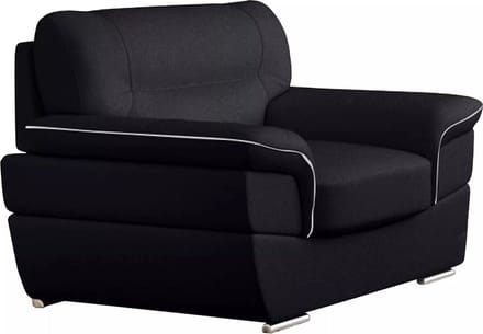 Vente-unique Fauteuil van leer THIBAULT - zwart