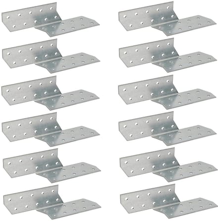 Spanankers Set - Houten Connectoren - Constructie Versterken - Verzinkt Staal - 170 x 40 mm - Zilver