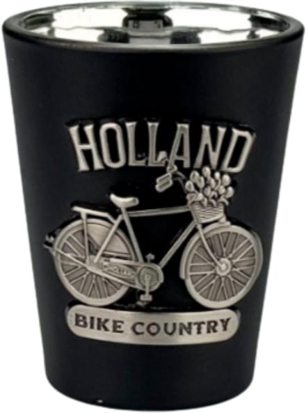 Shotglas - Holland Fiets Metaal - Zwart-Zilver