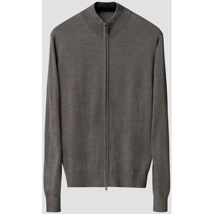 Eton Vest Full Zip Knit Merino Extrafine Donker Grijs / male