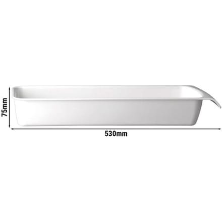 GGM Gastro (6 Stück) GN-Schale 2/4 - CASCADE - Melamin - 3,65 Liter - Tiefe: 75mm
