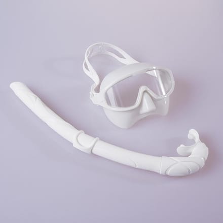 Nieuwe anti-condens snorkelset met groot frame Anti-fog two-piece set wit