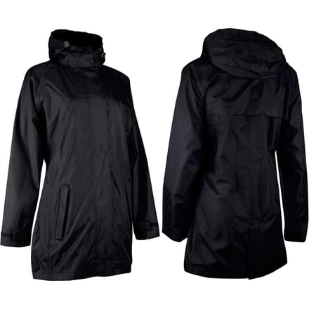 Ralka Waterdichte Regenjas Lang Model - Dames Zwart/Aqua - Maat 40