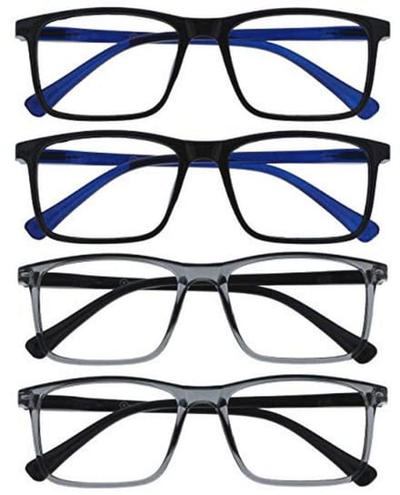 Stylish Plus Size Leesbrillen Voor Mannen, Vrouwen en Unisex - 4 Stuks