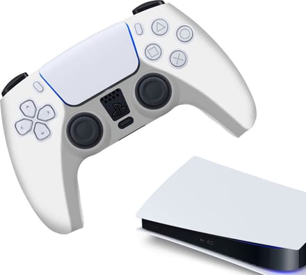 Gadgetpoint - Hoesjes & Skins voor PS5, PlayStation 5 - Performance Gaming Case - Soft Grip Covers - Anti-Slip Controller Accessoires - Grip Wit